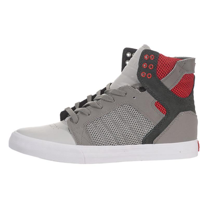 Supra SKYTOP - Erkek Boğazlı Ayakkabı - Gri Kırmızı - Türkiye (36214FWAN)